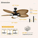 52 in. Tropical Ceiling Fan with LED Light and Remote, Palm Leaf Ceiling Fan, Silent Ceiling Fan for Porch, Indoor Ceiling Fan for Living Room Bedroom-6-ErisView