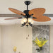 52 in. Tropical Outdoor Ceiling Fan for Patio Porch, Downrod Ceiling Fan Light Kit Pull Chain Remote Control for Dining Room Bedroom Living Room-ErisView