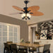 52 in. Tropical Outdoor Ceiling Fan for Patio Porch, Downrod Ceiling Fan Light Kit Pull Chain Remote Control for Dining Room Bedroom Living Room-ErisView