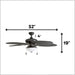 52 in. Tropical Indoor Outdoor Ceiling Fan with Light Pull Chain Control, 5-Blade Outdoor LED Ceiling Fan for Porch Patio-ErisView
