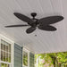 52 in. Tropical Indoor Outdoor Ceiling Fans NO Light, Damp Rated Palm Leaf Ceiling Fan, Blades Bronze Ceiling Fan with Pull Chain-6-ErisView