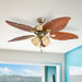52 in. Tropical LED Ceiling Fan with Light Pull Chain, Solid Wood Blade Bronze Ceiling Fan-13-ErisView