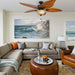 52 in. Tropical LED Ceiling Fan with Light Pull Chain, Solid Wood Blade Bronze Ceiling Fan-7-ErisView