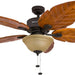 52 in. Tropical LED Ceiling Fan with Light Pull Chain, Solid Wood Blade Bronze Ceiling Fan-1-ErisView