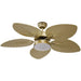 52 in. Dimmable Gold Outdoor Ceiling Fans for Porch Patio, Tropical Quiet Ceiling Fan with Light Kit and Remote-ErisView