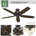 52 in. Unique Ceiling Fans with Lights Kit and Pull Chain, Ceiling Hugger Ceiling Fans-2-ErisView