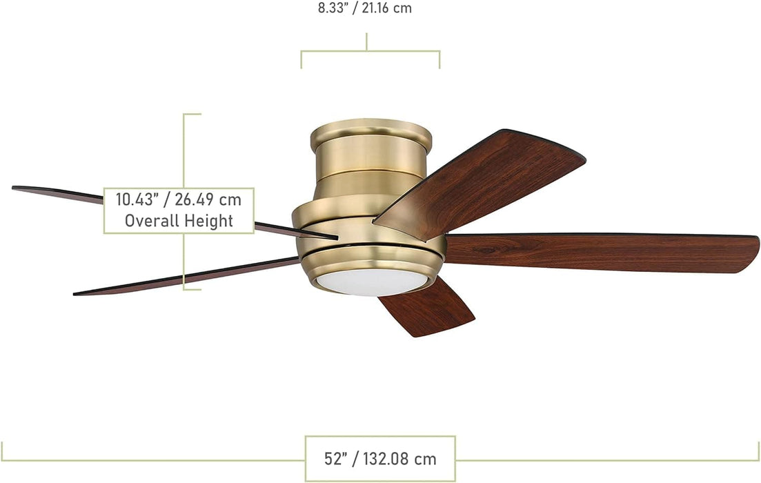 52 in. Unique Ceiling Fans with Lights and Remote, 5 Blades Brass Ceiling Fan-3-ErisView
