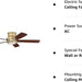 52 in. Unique Ceiling Fans with Lights and Remote, 5 Blades Brass Ceiling Fan-6-ErisView