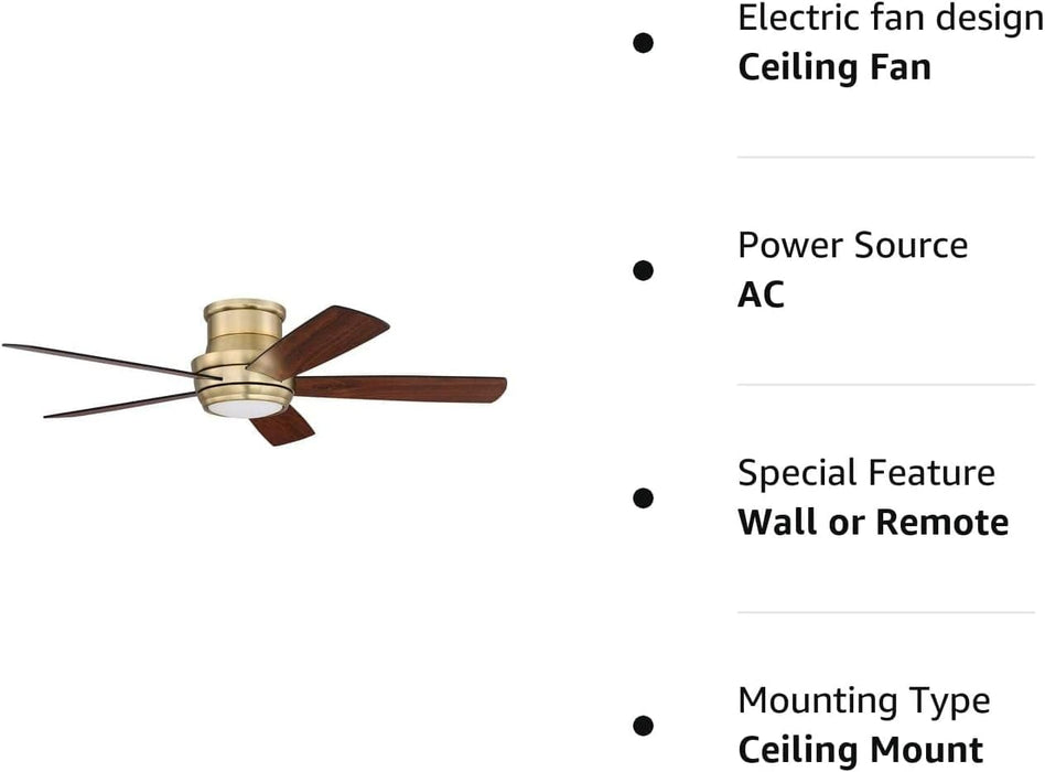 52 in. Unique Ceiling Fans with Lights and Remote, 5 Blades Brass Ceiling Fan-6-ErisView