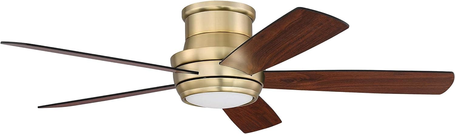 52 in. Unique Ceiling Fans with Lights and Remote, 5 Blades Brass Ceiling Fan-1-ErisView
