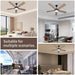 52 in. Vintage Ceiling Fans with Lights, Wood Ceiling Fan with Remote for Bedroom Living Room Outdoor Patio ErisView