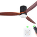 52 in. Walnut Low Profile Ceiling Fan with Light and Remote, Flush Mount Fan, Quiet Ceiling Fans with Lights, Black Outdoor Ceiling Fan-16-ErisView