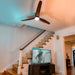 52 in. Walnut Low Profile Ceiling Fan with Light and Remote, Flush Mount Fan, Quiet Ceiling Fans with Lights, Black Outdoor Ceiling Fan-17-ErisView