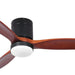52 in. Walnut Low Profile Ceiling Fan with Light and Remote, Flush Mount Fan, Quiet Ceiling Fans with Lights, Black Outdoor Ceiling Fan-8-ErisView