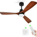 52 in. Walnut Low Profile Ceiling Fan with Light and Remote, Flush Mount Fan, Quiet Ceiling Fans with Lights, Black Outdoor Ceiling Fan-9-ErisView