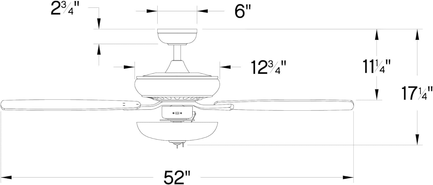 52 in. Wet Rated Outdoor Ceiling Fans, Indoor Brushed Nickel Ceiling Fan-16-ErisView