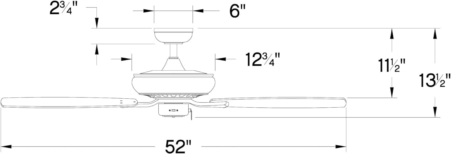 52 in. Wet Rated Outdoor Ceiling Fans, Indoor Brushed Nickel Ceiling Fan-24-ErisView