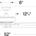 52 in. Wet Rated Outdoor Ceiling Fans, Indoor Brushed Nickel Ceiling Fan-24-ErisView