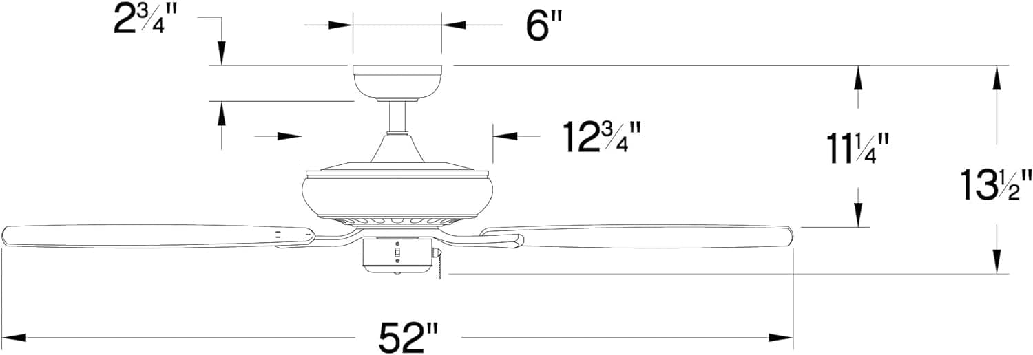 52 in. Wet Rated Outdoor Ceiling Fans, Indoor Brushed Nickel Ceiling Fan-4-ErisView