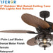 52 in. Wet Rated Outdoor Ceiling Fans with Light and Remote, Tropical Outdoor Ceiling Fan, Palm Ceiling Fan, Outdoor Patio Ceiling Fans, Gazebo Fan-2-ErisView