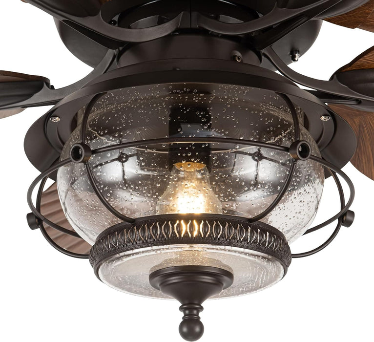 52 in. Wet Rated Outdoor Ceiling Fans with Light and Remote, Tropical Outdoor Ceiling Fan, Palm Ceiling Fan, Outdoor Patio Ceiling Fans, Gazebo Fan-8-ErisView