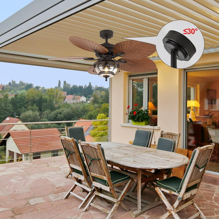 52 in. Wet Rated Outdoor Ceiling Fans with Light and Remote, Tropical Outdoor Ceiling Fan, Palm Ceiling Fan, Outdoor Patio Ceiling Fans, Gazebo Fan-9-ErisView