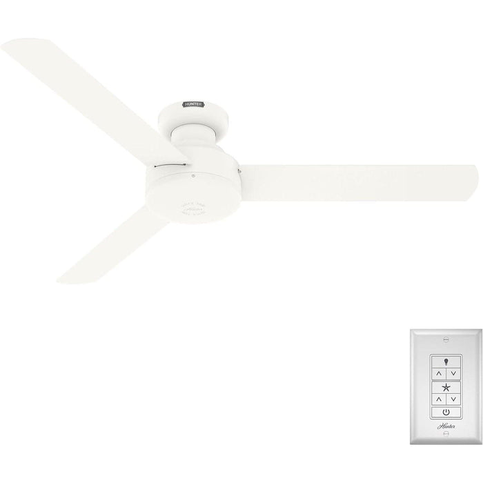52 in. White Ceiling Fan NO Light, Matte White Ceiling Fan, Hugger Ceiling Fans for Dining Room-14-ErisView