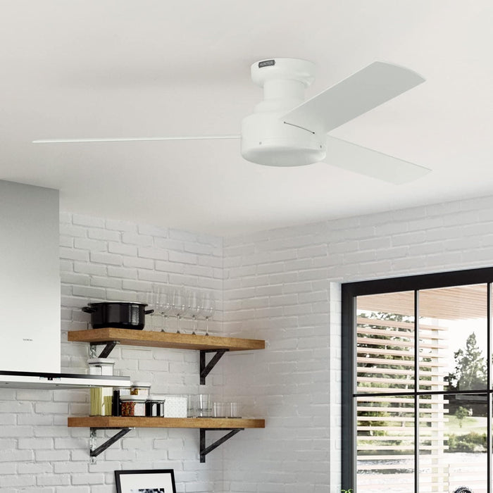 52 in. White Ceiling Fan NO Light, Matte White Ceiling Fan, Hugger Ceiling Fans for Dining Room-4-ErisView