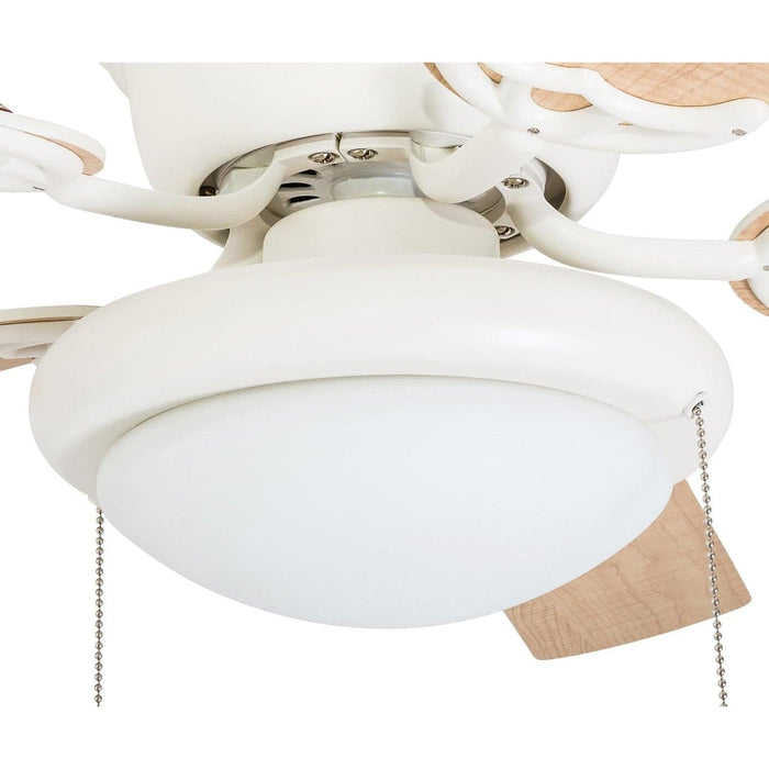 52 in. White Ceiling Fan with Bowl Light Kit, Best Flush Mount Ceiling Fans-10-ErisView