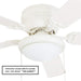 52 in. White Ceiling Fan with Bowl Light Kit, Best Flush Mount Ceiling Fans-3-ErisView