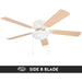 52 in. White Ceiling Fan with Bowl Light Kit, Best Flush Mount Ceiling Fans-6-ErisView