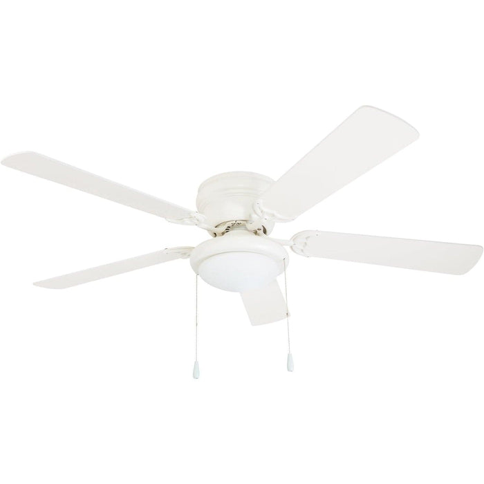 52 in. White Ceiling Fan with Bowl Light Kit, Best Flush Mount Ceiling Fans-1-ErisView