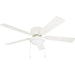 52 in. White Ceiling Fan with Bowl Light Kit, Best Flush Mount Ceiling Fans-1-ErisView
