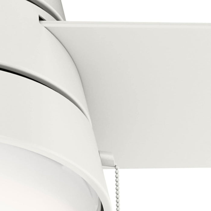52 in. White Ceiling Fan with LED Light Kit and Pull Chain, Ceiling Hugger Ceiling Fan with Light-7-ErisView