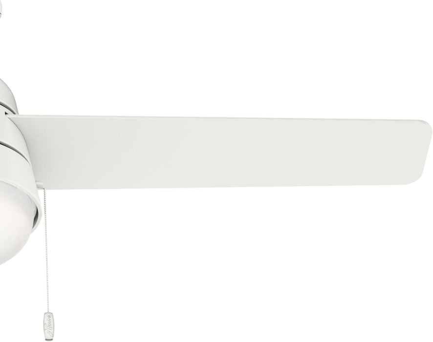 52 in. White Ceiling Fan with LED Light Kit and Pull Chain, Ceiling Hugger Ceiling Fan with Light-9-ErisView