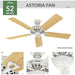 52 in. White Ceiling Fan with LED Light Kit and Pull Chain, Hugger Ceiling Fan with Light-2-ErisView