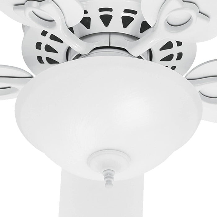 52 in. White Ceiling Fan with LED Light Kit and Pull Chain, Hugger Ceiling Fan with Light-5-ErisView