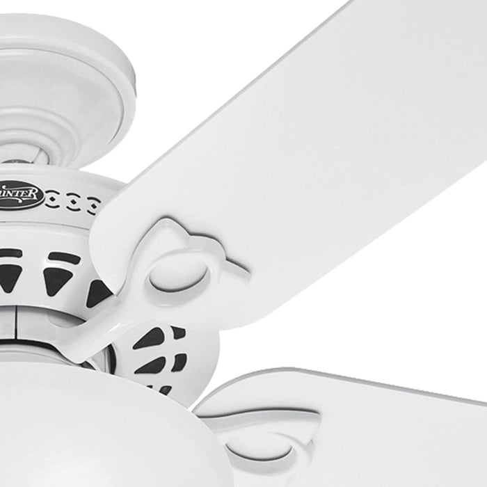 52 in. White Ceiling Fan with LED Light Kit and Pull Chain, Hugger Ceiling Fan with Light-6-ErisView