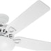 52 in. White Ceiling Fan with LED Light Kit and Pull Chain, Hugger Ceiling Fan with Light-8-ErisView