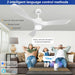 52 in. White Ceiling Fan with Light, Smart Fans with Remote Alexa Google Home Tuya APP Control, Indoor Low Ceiling Fan, Elegant Ceiling Fans-2-ErisView