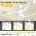 52 in. White Ceiling Fan with Light, Smart Fans with Remote Alexa Google Home Tuya APP Control, Indoor Low Ceiling Fan, Elegant Ceiling Fans-6-ErisView