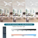 52 in. White Ceiling Fan with Low Profile Light and Remote, Flush Mount Outdoor Ceiling Fan, Noiseless Reversible Fan in Winter Summer-5-ErisView
