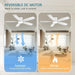 52 in. White Ceiling Fan with Low Profile Light and Remote, Flush Mount Outdoor Ceiling Fan, Noiseless Reversible Fan in Winter Summer-6-ErisView