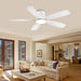 52 in. White Ceiling Fan with Low Profile Light and Remote, Flush Mount Outdoor Ceiling Fan, Noiseless Reversible Fan in Winter Summer-8-ErisView