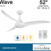 52 in. White Ceiling Fan with Wall Control, Mid Century Modern Ceiling Fan-2-ErisView