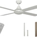 52 in. White Ceiling Fans without Lights, Indoor Outdoor Ceiling Fan with Remote Control for Bedroom Living Room Kitchen Dining Room-1-ErisView