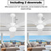 52 in. White Dimmable Reversible DC Ceiling Fan, 5 Blade Ceiling Fan with Light Remote, Indoor Ceiling Fan for Bedroom Kitchen, Outdoor Patio Fan-13-ErisView