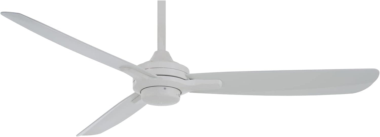52 in. White Flat Ceiling Fan, IndoorOutdoor Ceiling Fans without Lights-1-ErisView