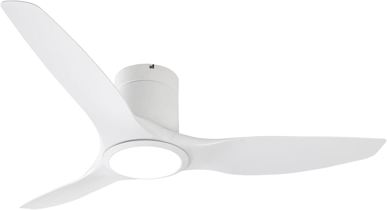 52 in. White Flush Mount Ceiling Fans with Remote, Modern Ceiling Fan with Low Profile Light, Quite Reversible DC Ceiling Fan-9-ErisView