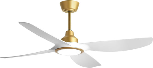 52 in. White Gold Smart Ceiling Fan with Light and Remote, Indoor Outdoor Reversible Quiet Ceiling Fans, Modern Ceiling Fan for Bedroom Living Room-1-ErisView